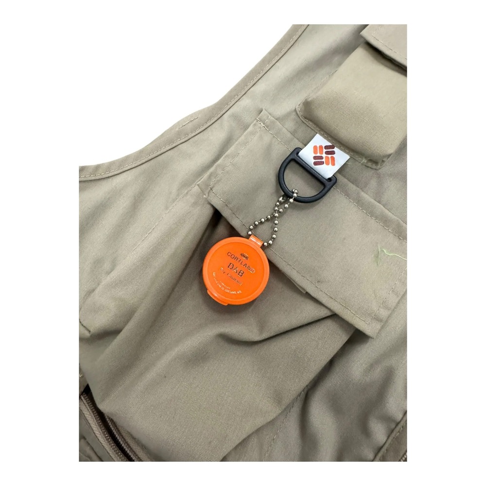 Columbia Fly Fishing Vest Mens Large Tan Good Vintage 80s Outdoor Utility - Picture 5 of 6